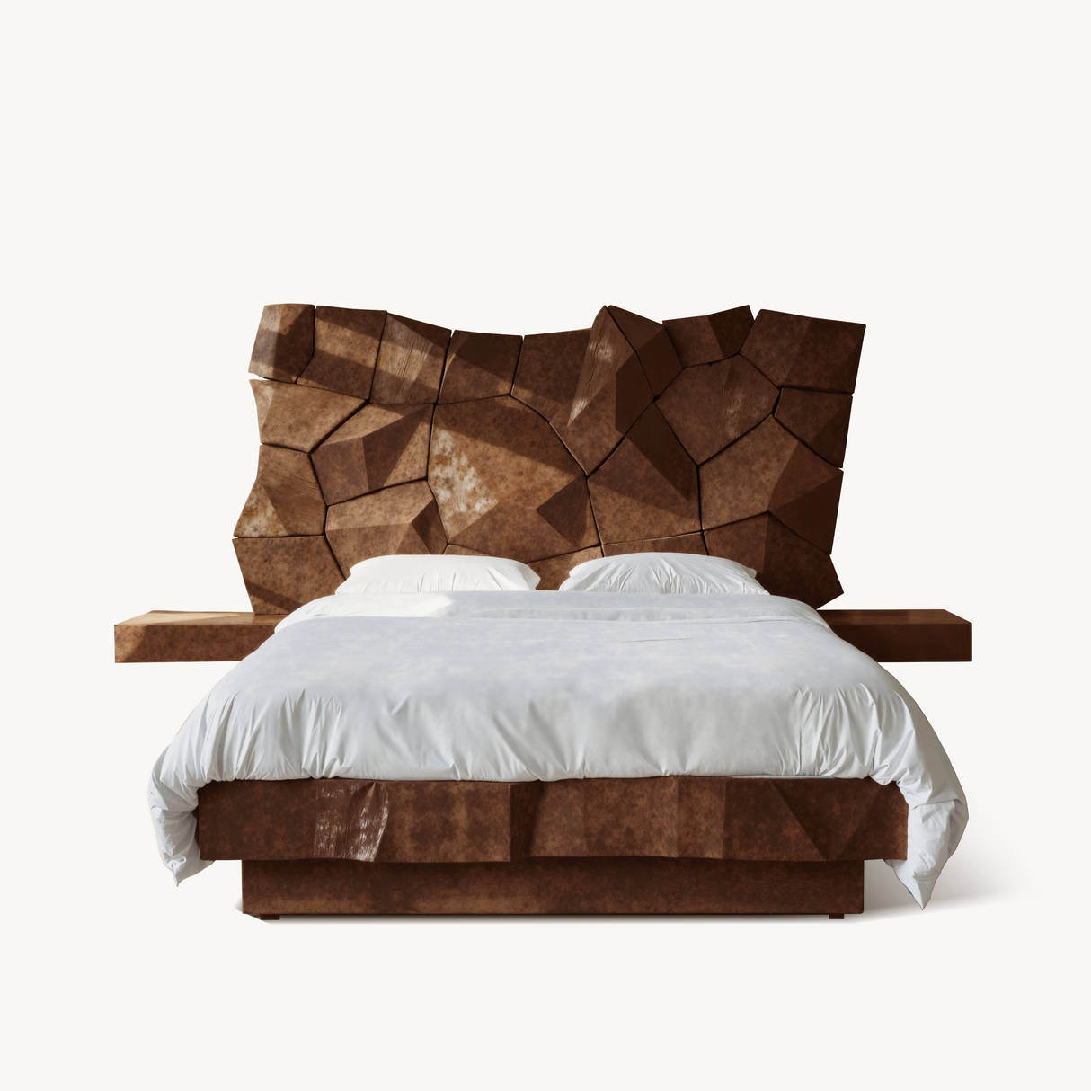 Sculptural Geometric Bed Frame For Modern Bedroom
