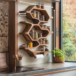 Handcrafted Wooden Rack For Kitchen Spice Organization