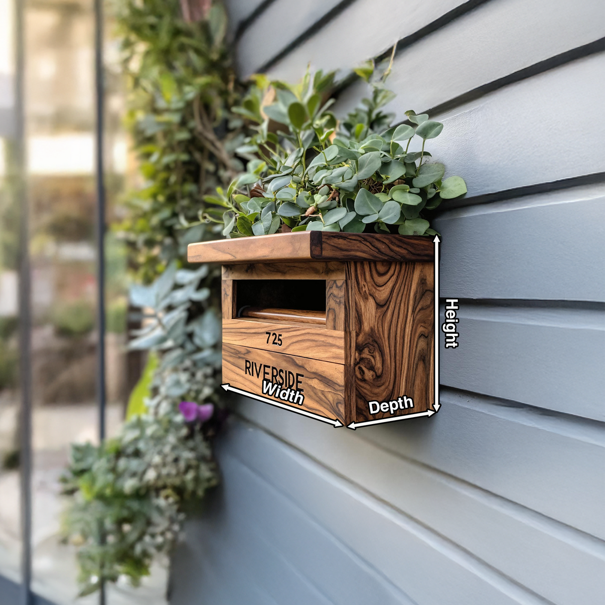 Farmhouse Solid Wood Sculpture Mailbox For Garden Outdoor Accent