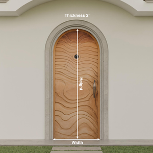 Modern Arched Front Door With Wave Pattern For Villa Or Architecture