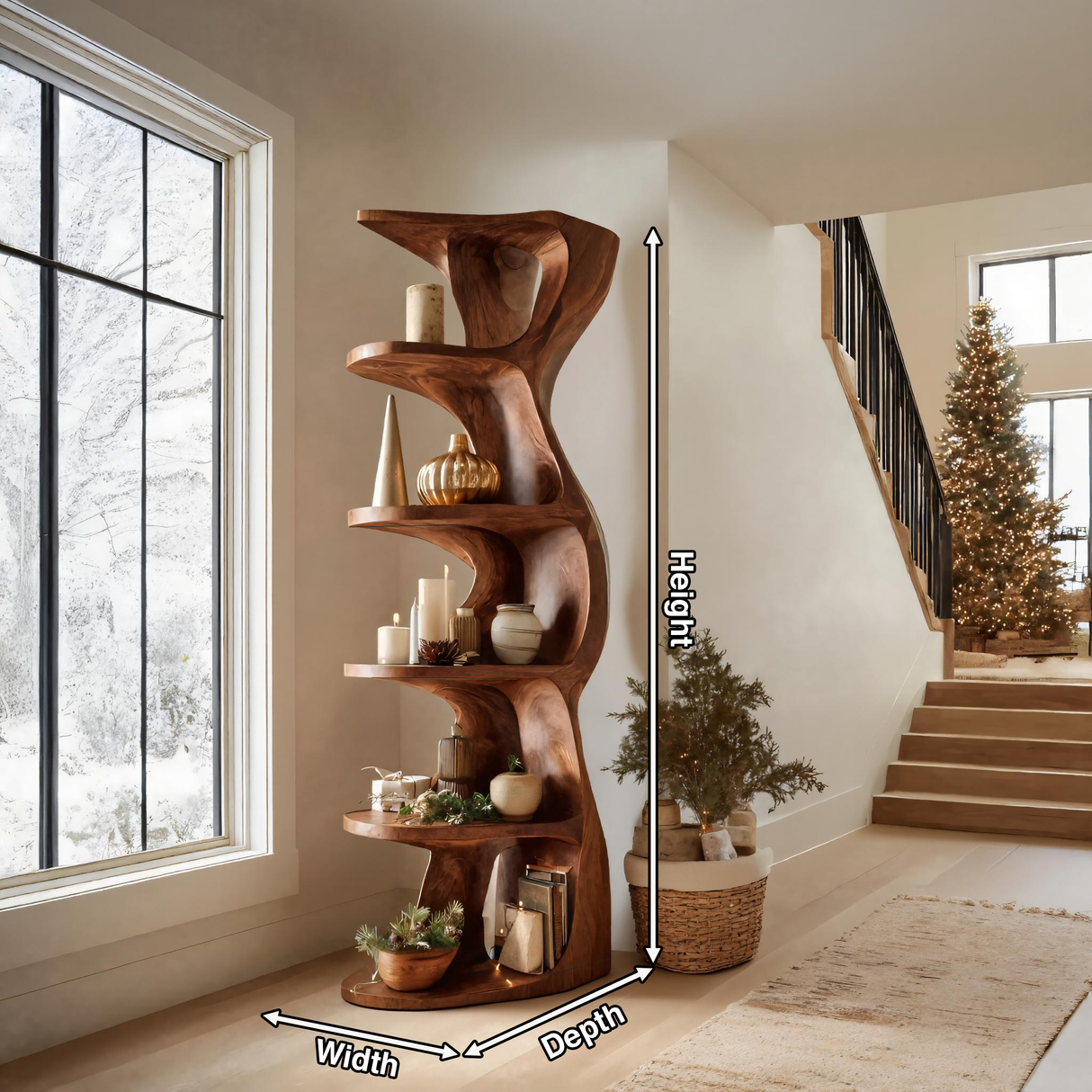 Rustic Handcrafted Standing Shelf For Home Décor