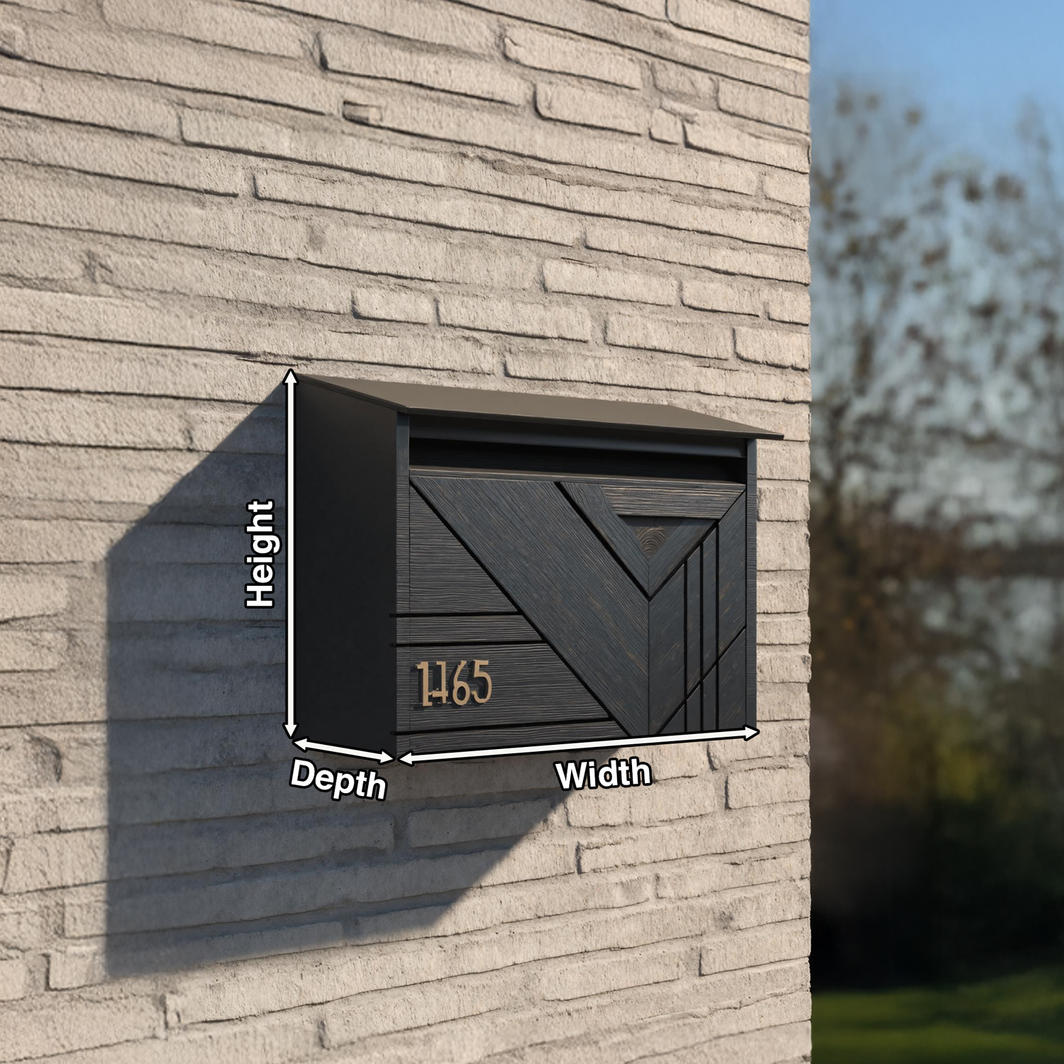 Farmhouse Wooden Sculpture Mailbox For Outdoor Patio Furniture Accent