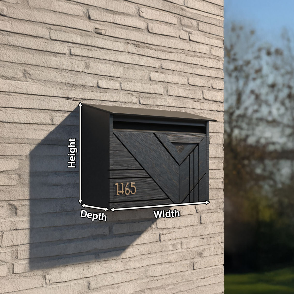 Farmhouse Wooden Sculpture Mailbox For Outdoor Patio Furniture Accent