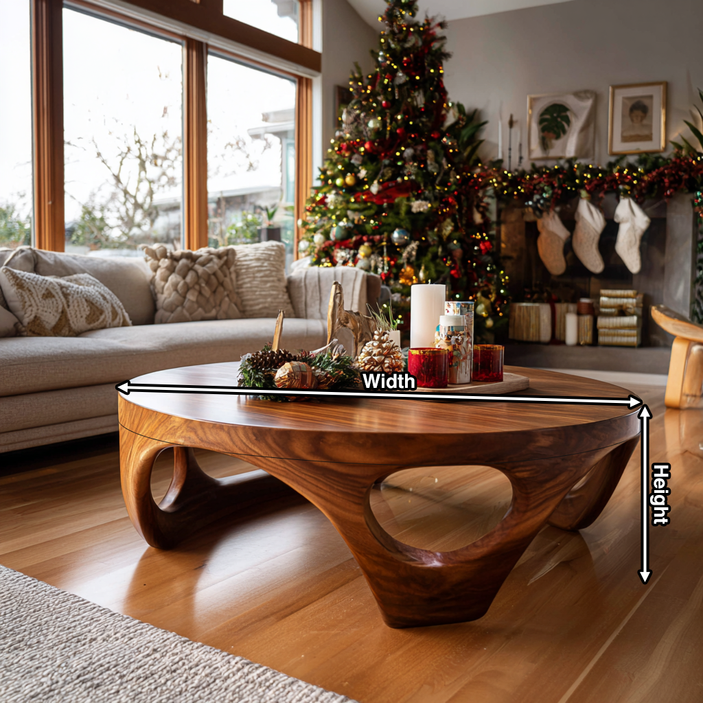 Rustic Wooden Coffee Table For Living Room Christmas Decoration