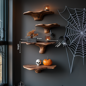 Farmhouse Wooden Mushroom Shelf For Halloween Party Decoration