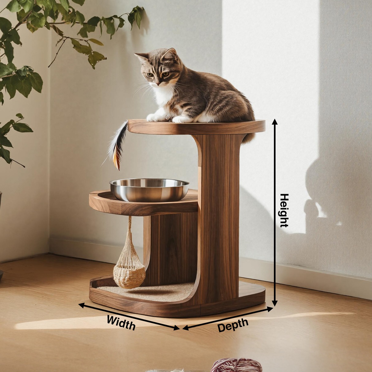 Handmade Pet Food Stand With Wooden Dog Bowl