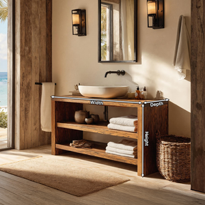 Farmhouse Wooden Vanity For Cozy Bathroom Spaces