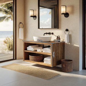 Wooden Bathroom Storage Cabinet For Rustic Decor Vibe