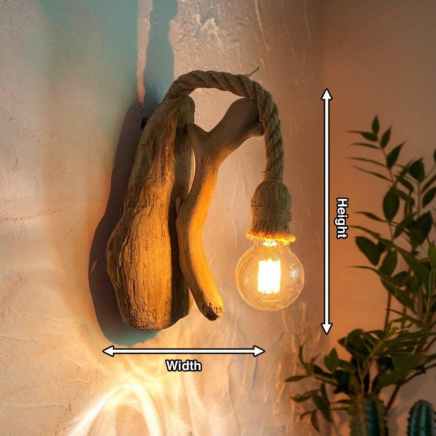 Rustic Wall Light Featuring Driftwood For Living Room