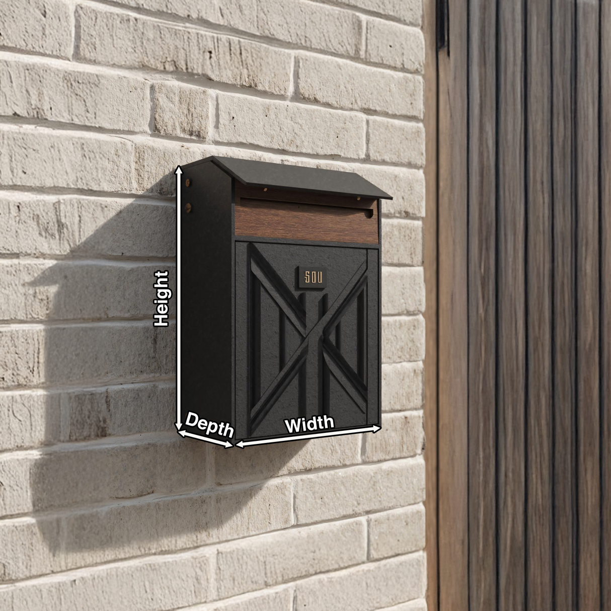 Farmhouse Wooden Sculpture Mailbox For Outdoor Rustic Furniture Style