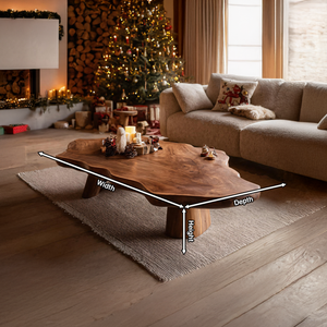 Mid Century Rustic Live Edge Coffee Table For Holiday Furniture