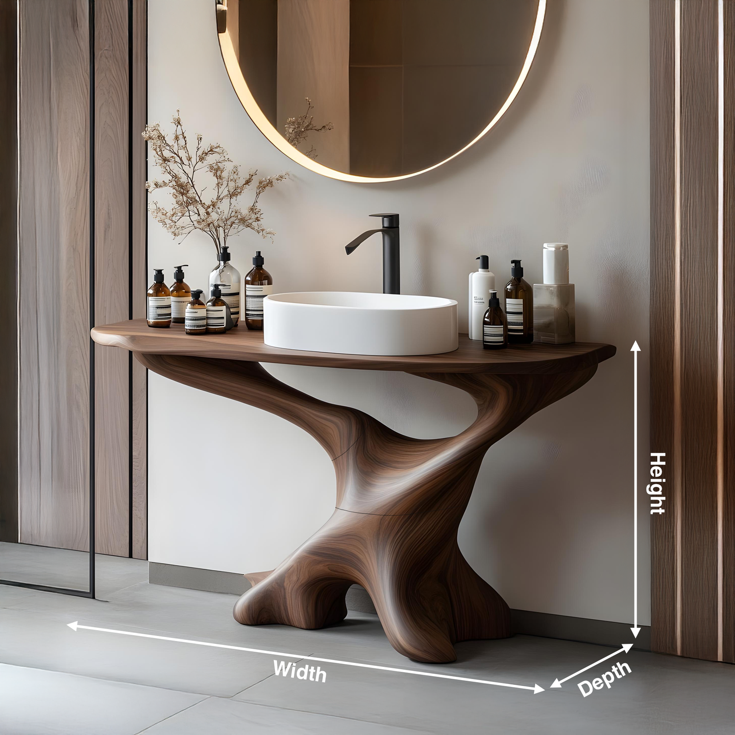 Handcrafted Solid Wood Vanity For Bathroom Decor