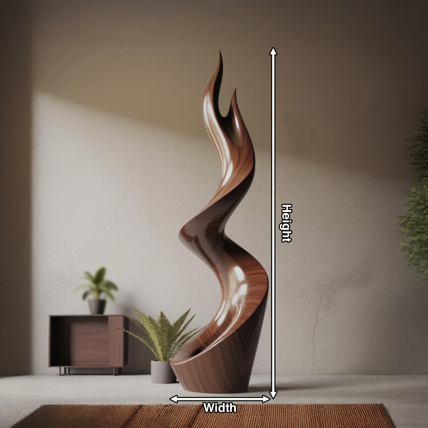 Rustic Large Twisted Spiral Floor Art For Outdoor Garden