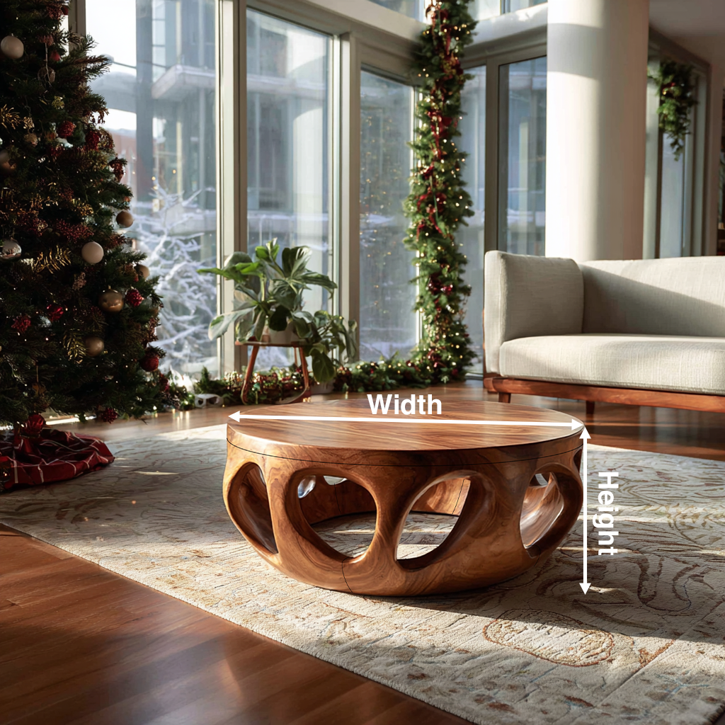 Mid Century Wooden Coffee Table For Living Room Christmas Decor