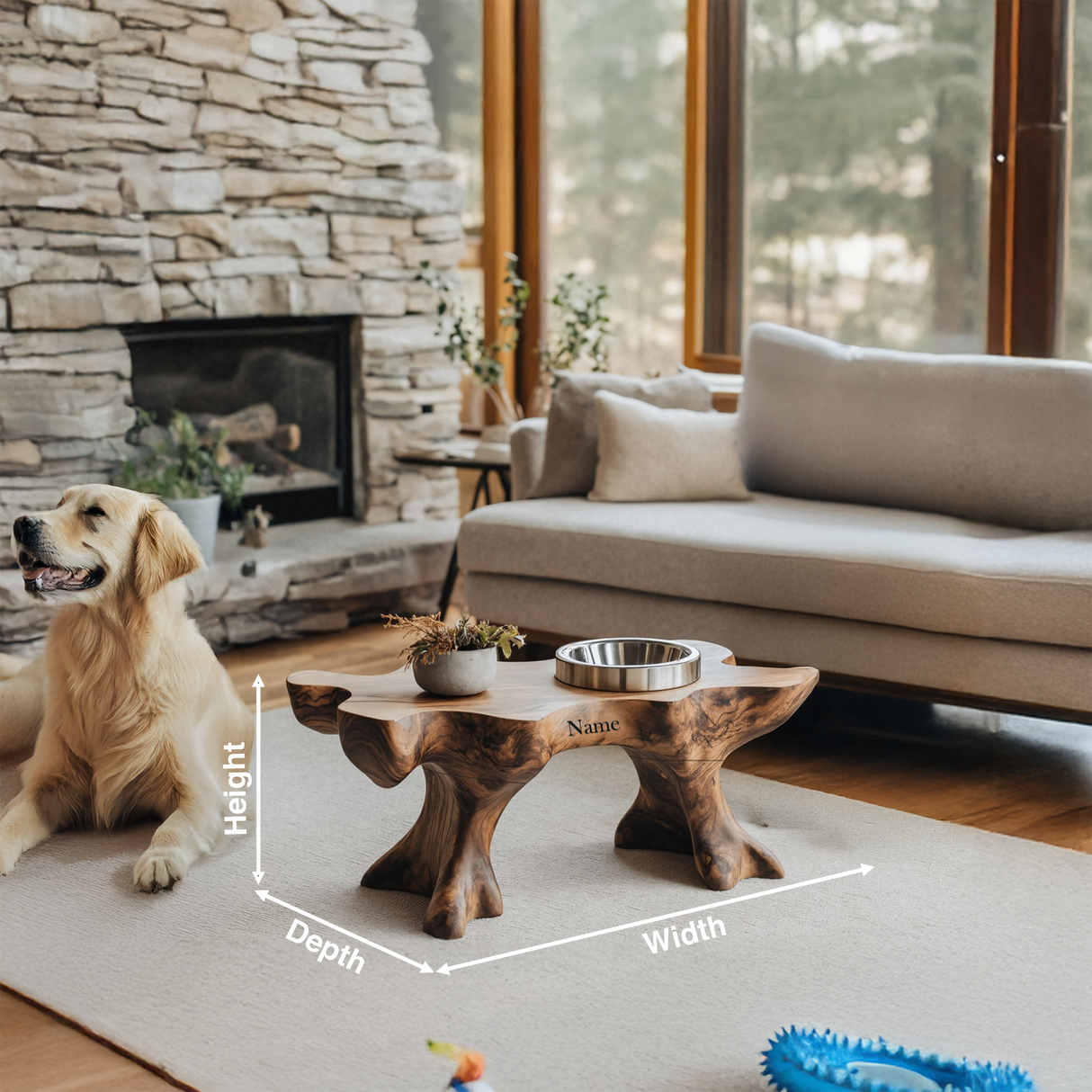 Farmhouse Raised Dog Bowl Holder For Easy Feeding