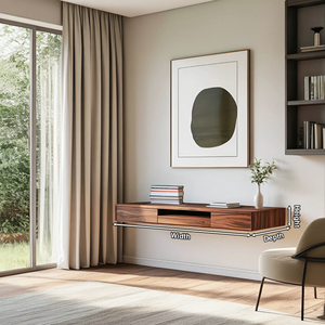Floating Desk With Hidden Drawers For Home Office