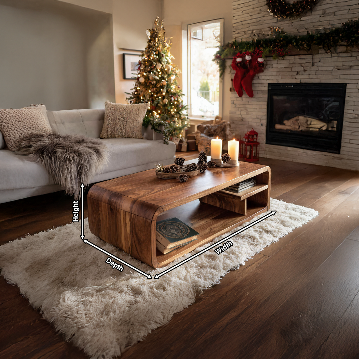 Mid Century Solid Wood Coffee Table For Holiday Furniture Accent