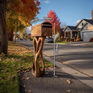 Modern Wooden Sculpture Mailbox For Patio Unique Garden Decoration