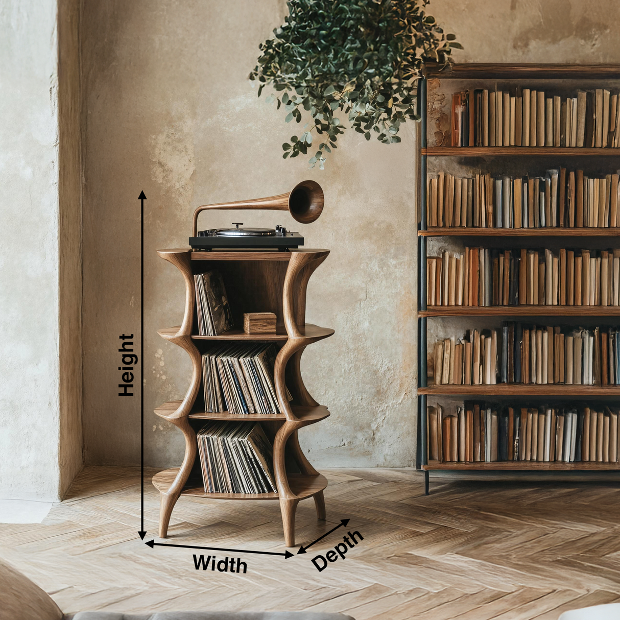 Farmhouse Style Record Stand For Entryway Design