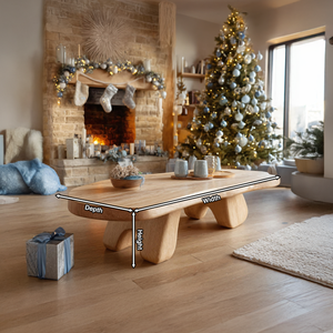 Rustic Wooden Live Edge Coffee Table For Holiday Furniture Decoration