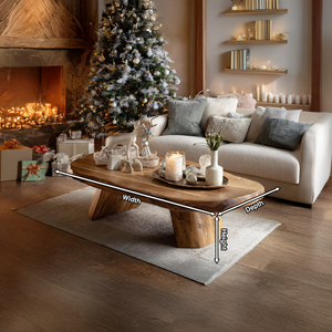 Modern Farmhouse Solid Wood Coffee Table For Holiday Entryway