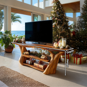 Modern Live Edge Entryway TV Stand For Cozy Christmas Decor