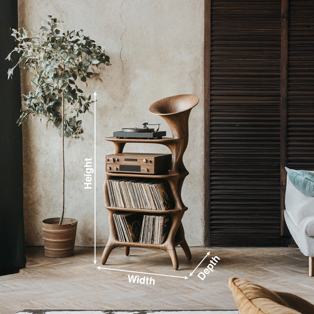 Mid Century Vinyl Cabinet For Livingroom Display