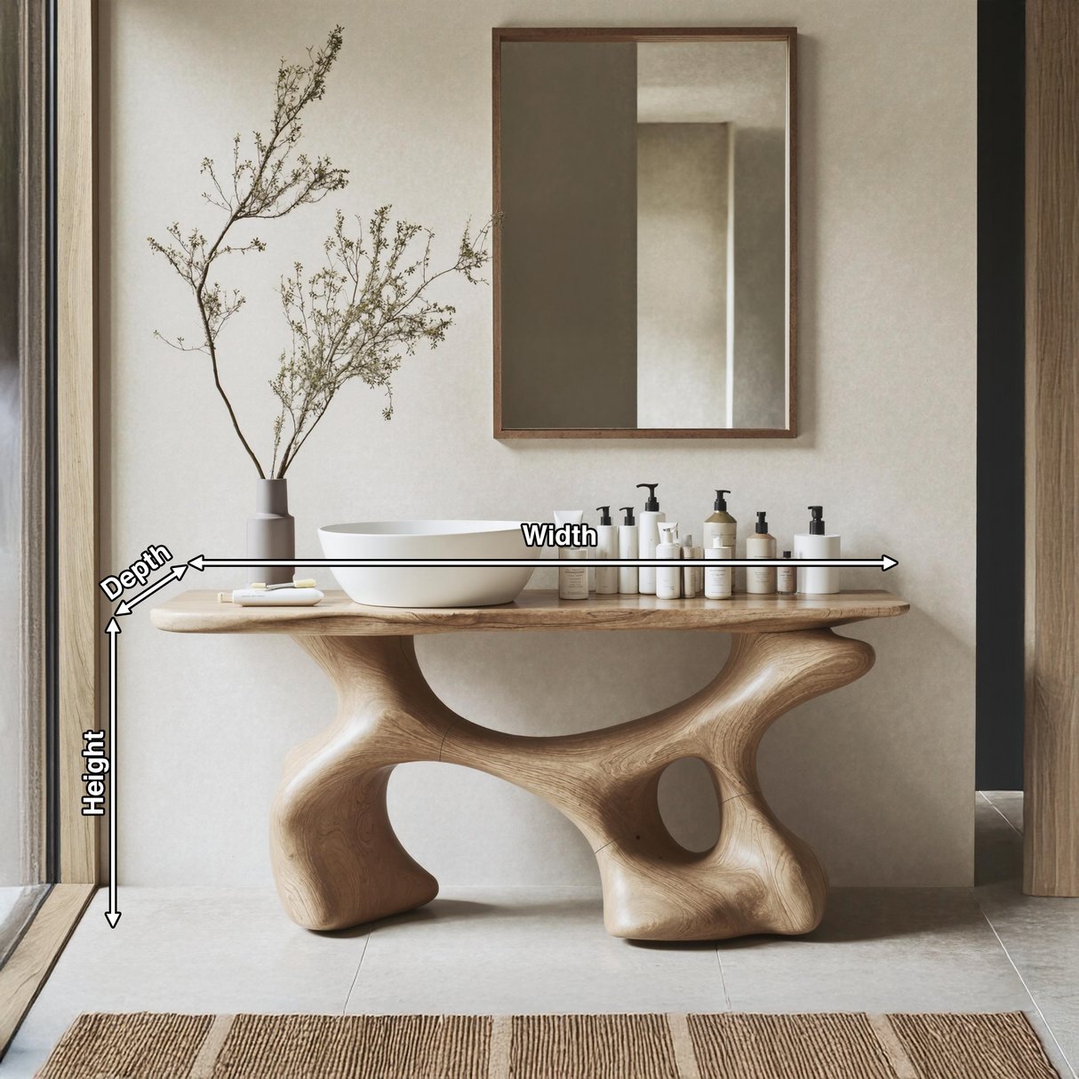 Handcrafted Bathroom Vanity For Organic Home Look