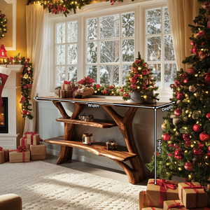 Farmhouse Solid Wood Console Table For Seasonal Christmas Entryway Design
