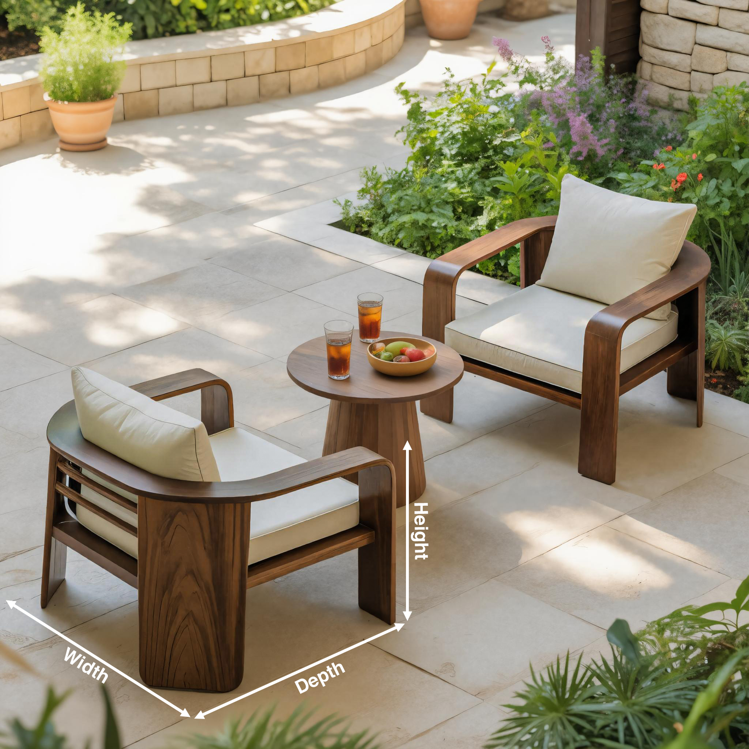 Modern Outdoor Wood Lounge Chair For Patio Or Garden