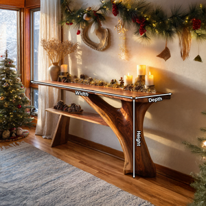 Rustic Live Edge Console Table For Christmas Furniture Entryway