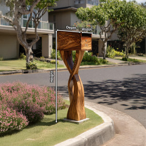 Modern Solid Wood Sculpture Mailbox For Garden Yard Decoration