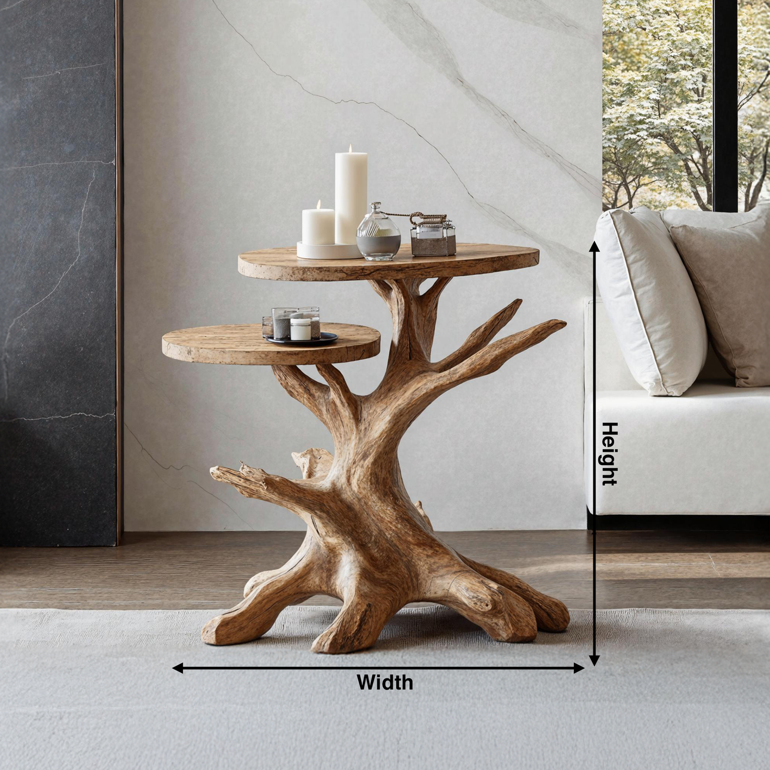 Rustic Live Edge End Table Entryway Design