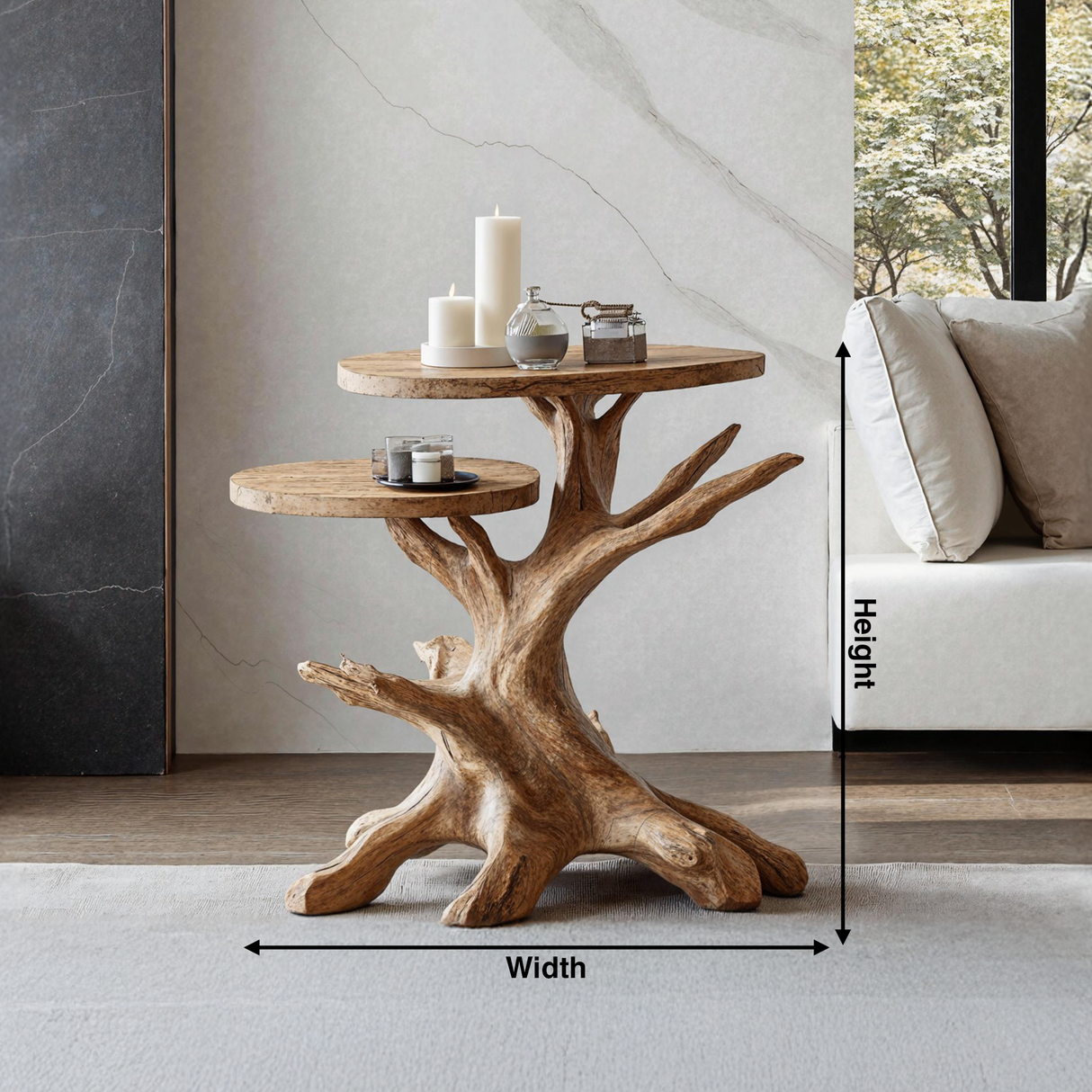 Rustic Live Edge End Table Entryway Design