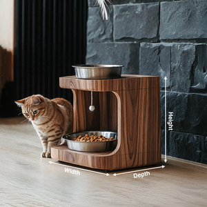 Farmhouse Wooden Feeding Stand For Small Dogs