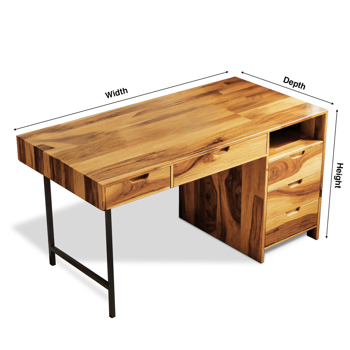 Modern Wooden Desk With Drawers For Home Office Or Study