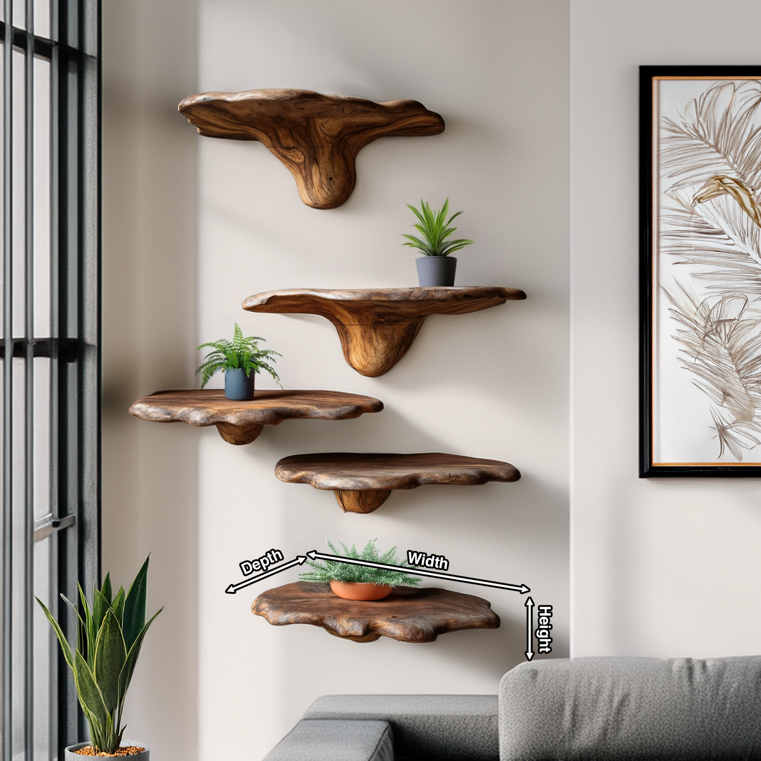 Modern Wooden Mushroom Shelf Furniture Decor For Home