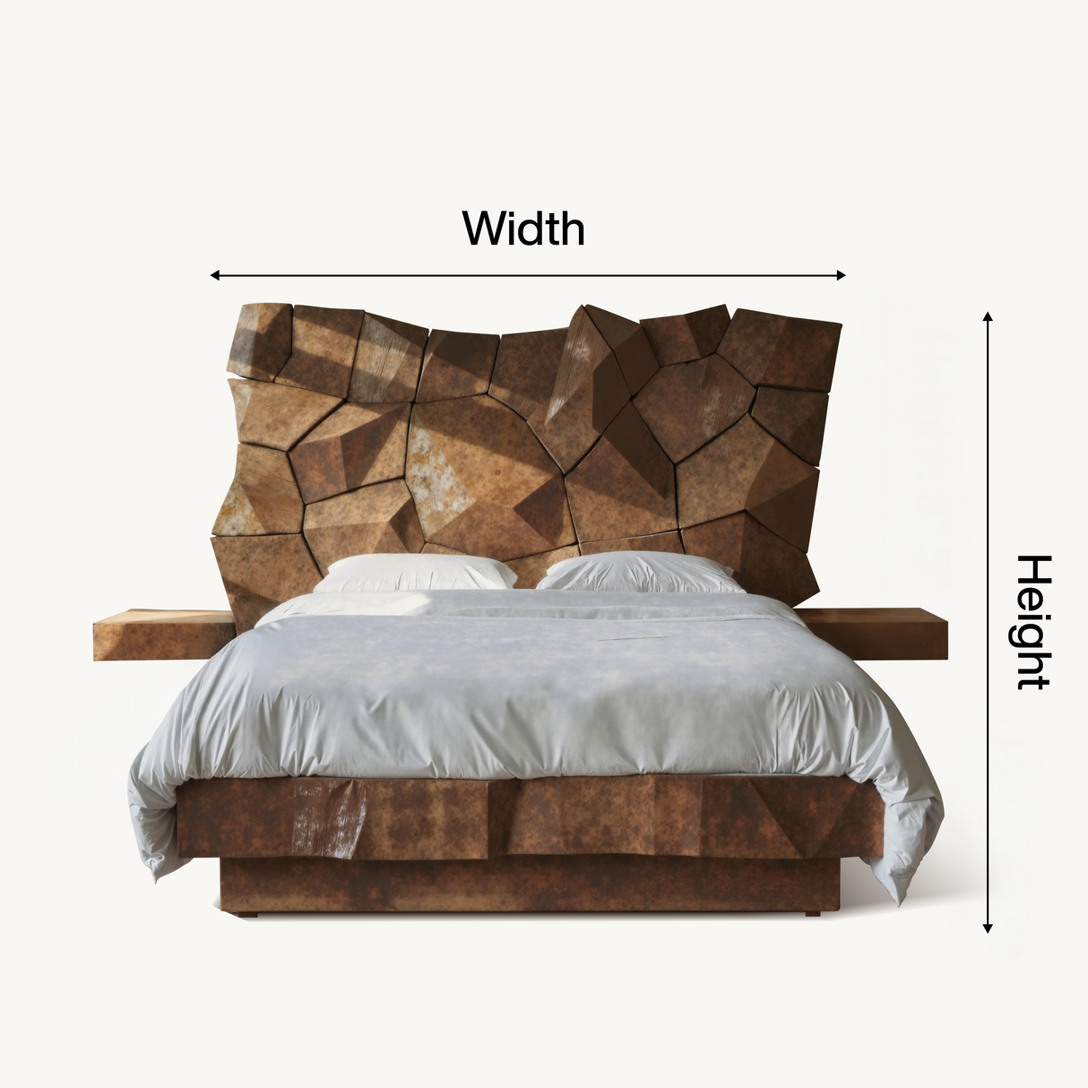 Sculptural Geometric Bed Frame For Modern Bedroom