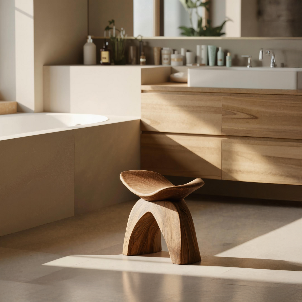 Farmhouse Bath Seat For Cozy Bathroom Furniture Decor