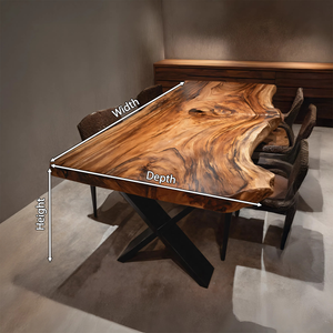 Dining Room Modern Live Edge Dining Table Natural Grain
