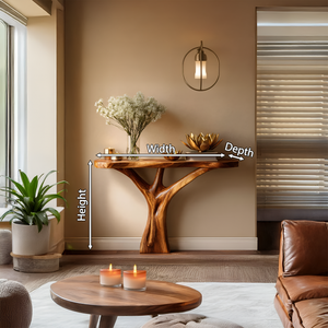 Mid Century Live Edge Entryway Table Artistic Wood For Modern Home Decor