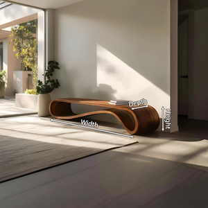 Modern Organic Curved Bench For Hallway Furniture Accent