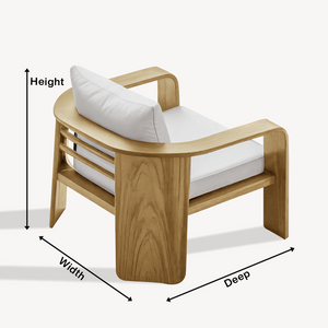 Modern Outdoor Wood Lounge Chair For Patio Or Garden