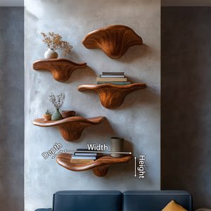 Modern Solid Wood Mushroom Shelf For Living Room Display Decor