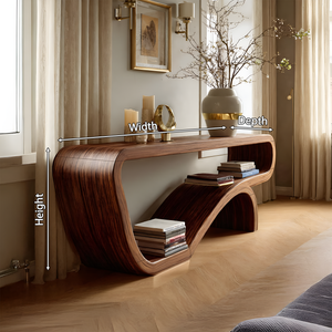 Handcrafted Solid Wood Console Table Organic Design For Bedroom Decor