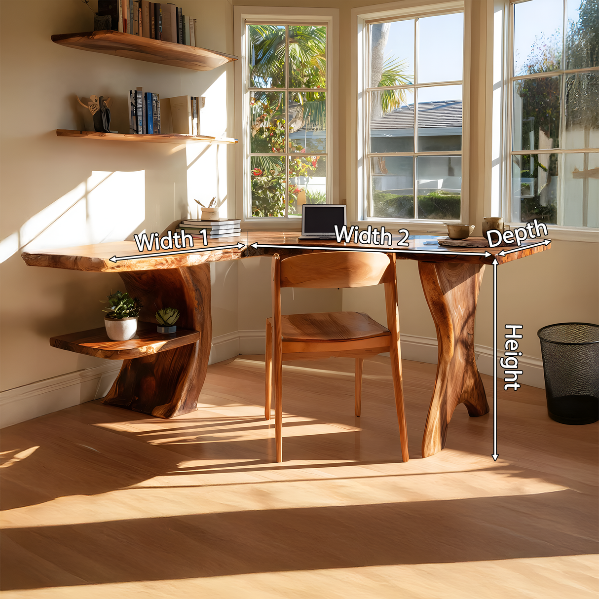 Mid Century Wooden Work Desk For Home Office Interior Design