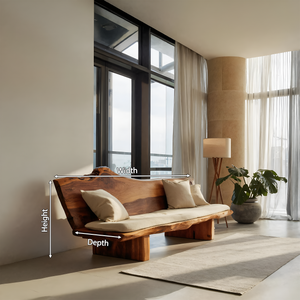 Organic Wood Sofa With Natural Edge Design For Home Decoration