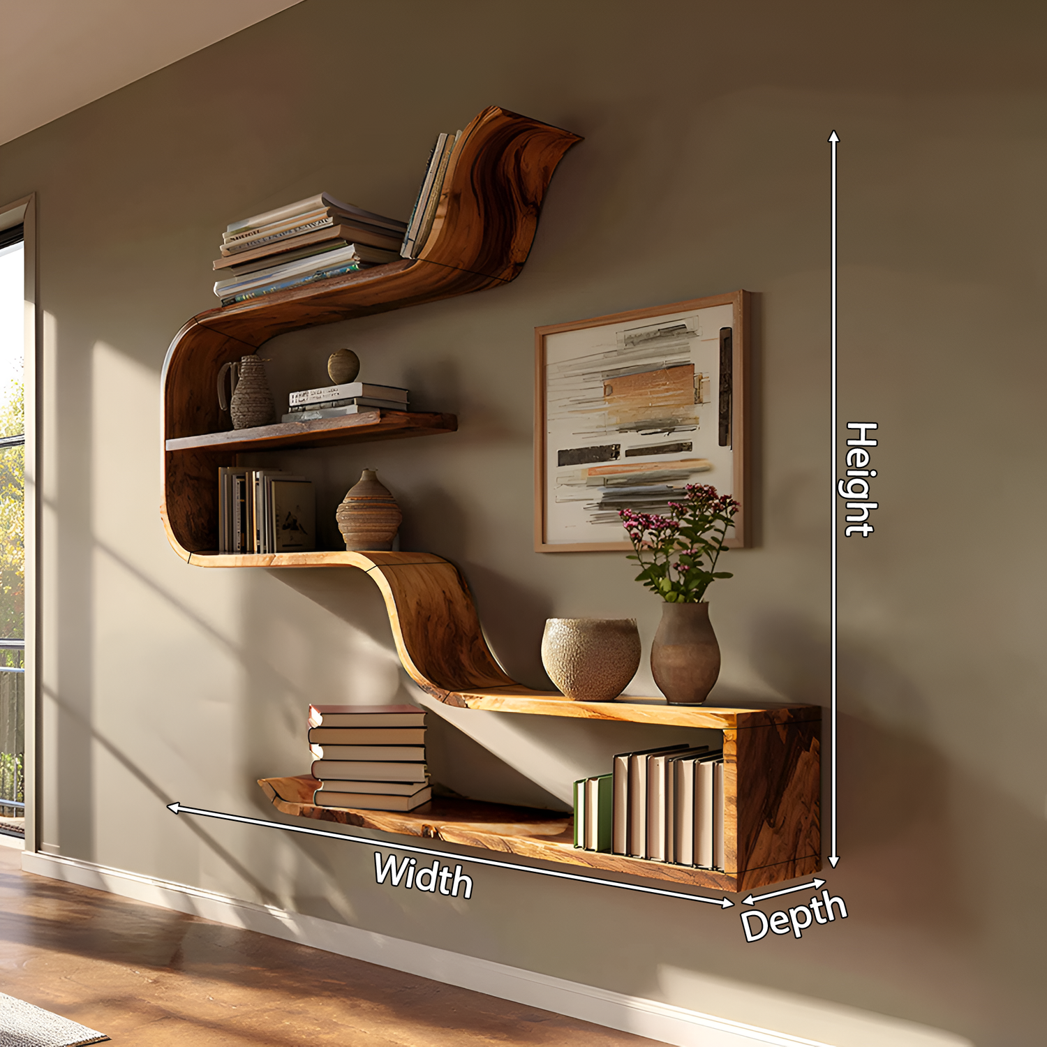 Handcrafted Wooden Entryway Organizer Shelf For Hallway Storage