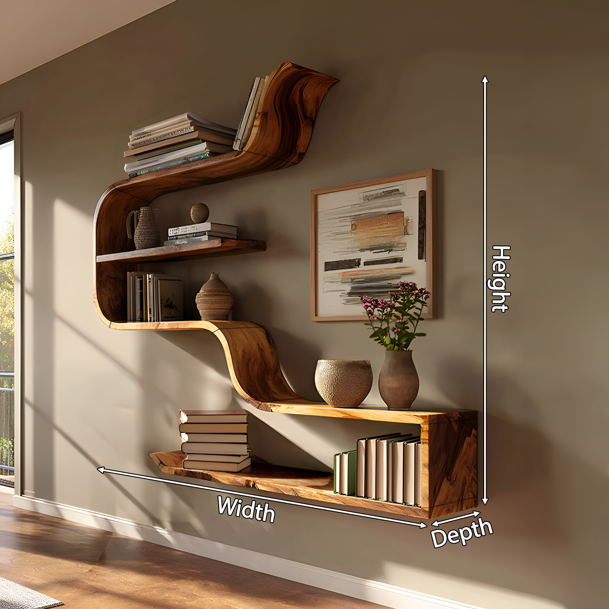 Handcrafted Wooden Entryway Organizer Shelf For Hallway Storage