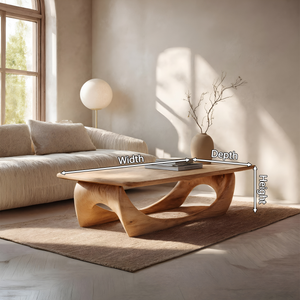 Minimal Coffee Table Smooth Curved Base For Living Room